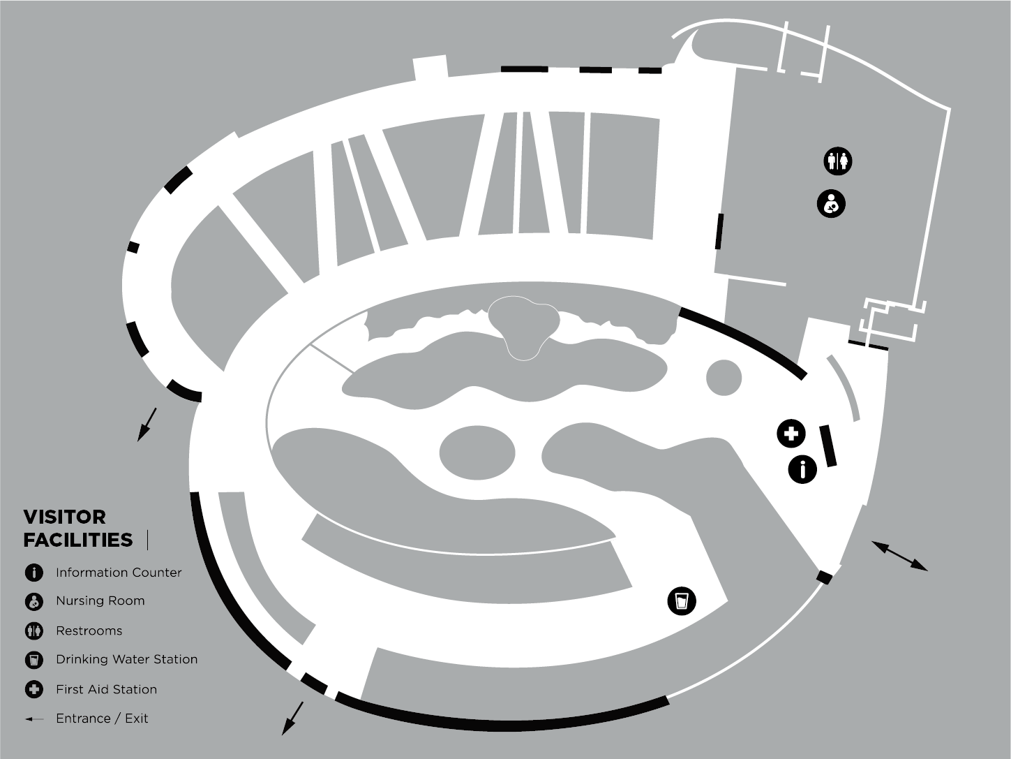 Taipei Collectible Botanical Garden map with visitor facilities and exits